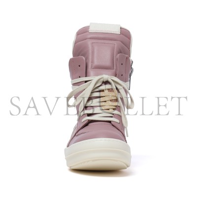RICK OWENS GEOBASKET HIGH-TOP LEATHER SNEAKERS ‎‎289460